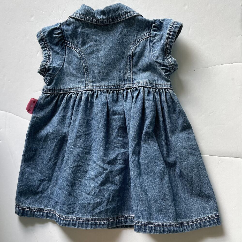 Vintage Carters Watch The Wear Denim Embroidered Dress Size 12M - Picture 4 of 10